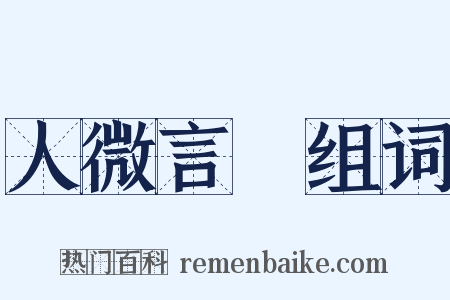 人微言輕组词是什么意思的图片
